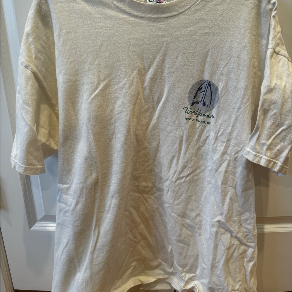 Hanes Beefy T White T-Shirt Sail Graphic Men’s XL